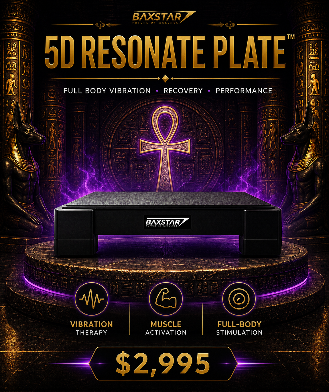 ⚡🟣𓂀 5D Resonate Plate™ – Full Body Vibration System