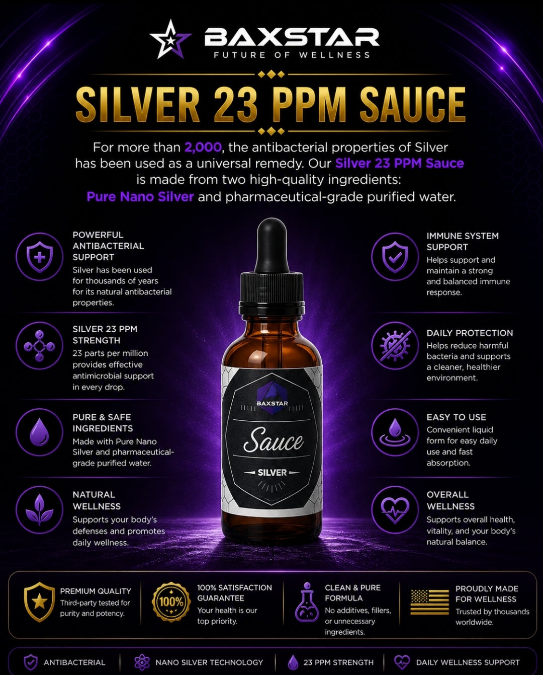 👁️⚡ BAXSTAR SILVER 23 PPM SAUCE™ 𓂀💧⚡𓋹 ✨👁️