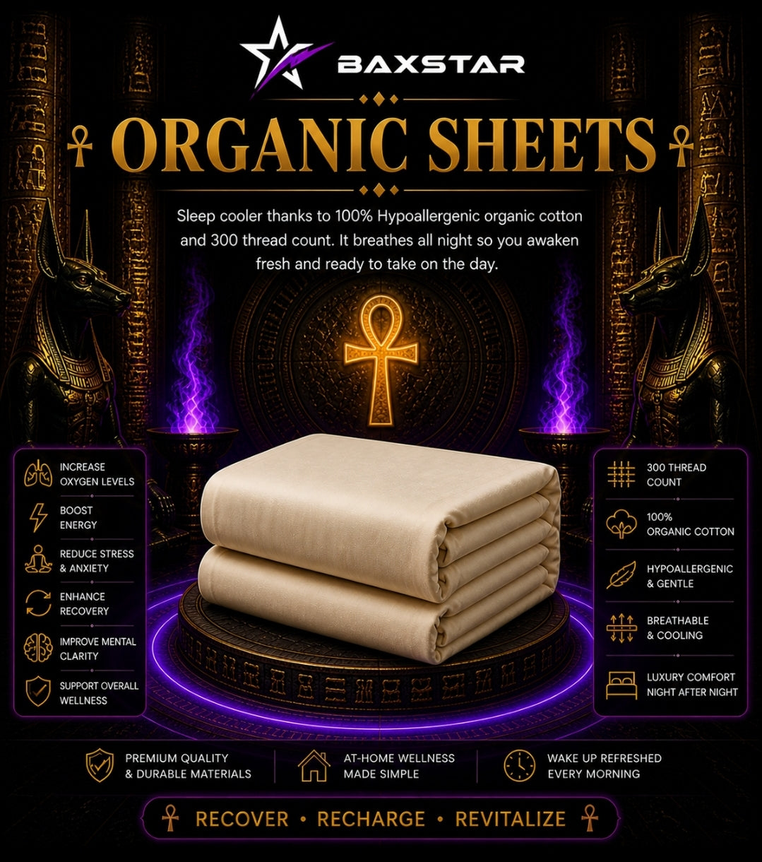 👁️✨ BAXSTAR ORGANIC SHEETS™ 𓂀🛏️⚡𓋹 ✨👁️