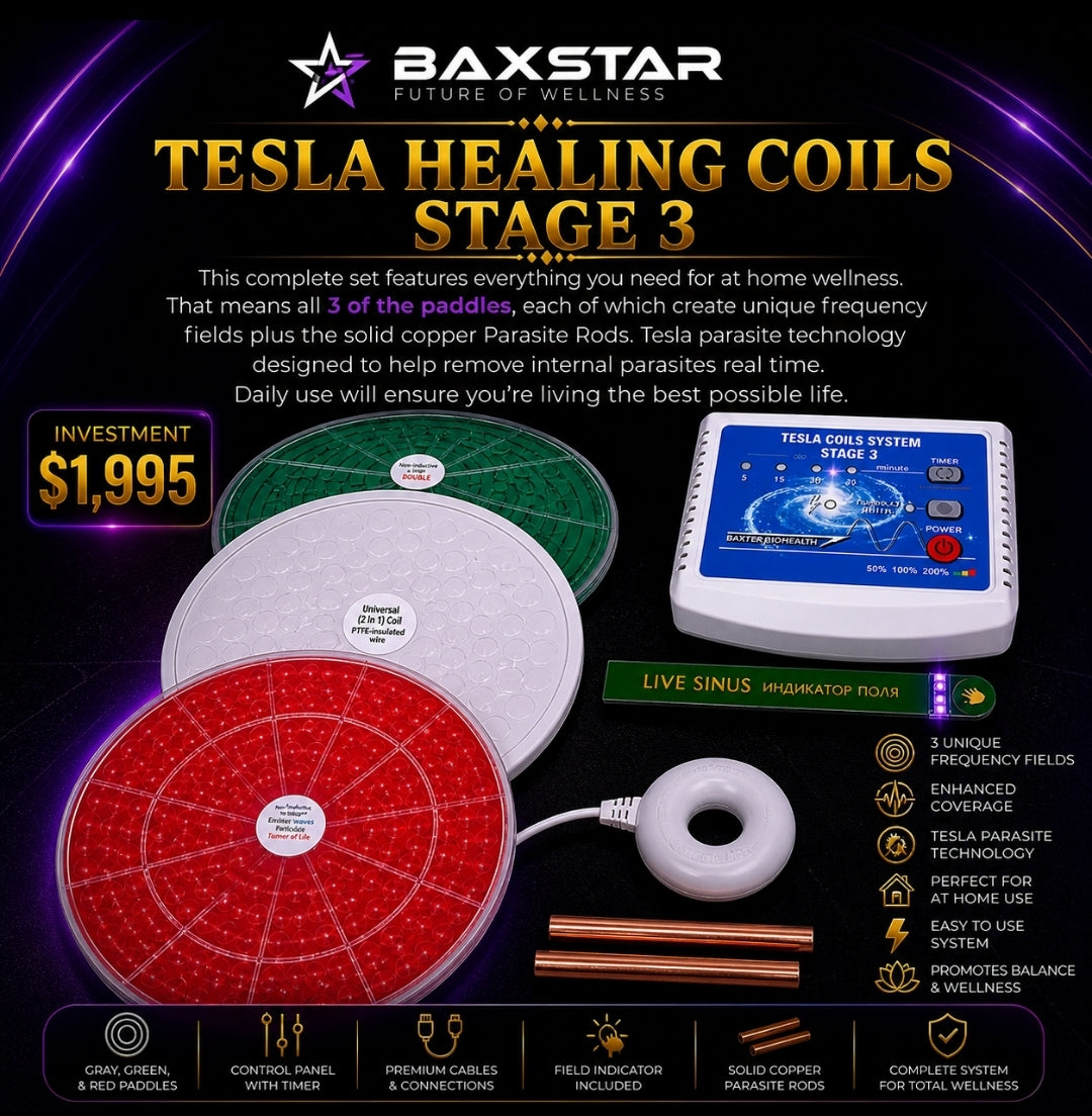 👁️⚡ BAXSTAR TESLA HEALING COILS STAGE 3™ 𓂀⚡𓋹 ✨👁️